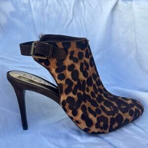 Ralph Lauren Leopard Print Open-Back Heeled Booties
